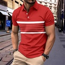 A modern and practical men’s blouse with a striped design, featuring a V-neckline and stylish button details — perfect for pairing with various everyday outfits