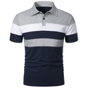 Men's Short-Sleeve T-Shirt with Triple Stripe Chest Design and Color Block Style