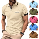 Men’s stylish and modern blouse featuring a polo collar with buttons and a faux chest pocket — combining casual comfort with a touch of business style