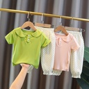 Elegant Girls' Set – Short Sleeve Top and Pure Cotton Pants for a Stylish and Comfortable Look