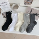 Women's Mid-Length Cotton Socks with Heel Bow