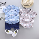 Stylish and casual kids' outfit – includes a short-sleeve shirt paired with matching shorts