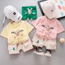 Stylish kids' outfit consisting of a short-sleeve T-shirt and shorts