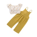 Girls' Summer Floral Set – Sleeveless Top with Matching Shorts
