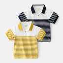 Children's Cotton T-Shirt – Soft Striped Short Sleeves with a Trendy Casual Design, Moisture-Wicking and Comfortable for Daily Wear
