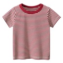 Striped blouse with short sleeves and a round neckline