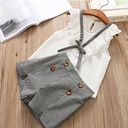 Girls' two-piece set – sleeveless chiffon blouse paired with short shorts