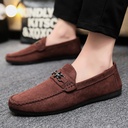 Men's waterproof leather slip-on shoes with a comfortable casual design