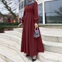 Women's Casual Long Dress – Loose Fit with Front Zipper and Matching Belt