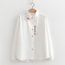 Women's shirt with elegant and modern embroidery, featuring a front button placket for a stylish and practical look