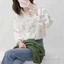 Elegant chiffon shirt with a simple Korean design and soft print, perfect for a refined and modern look