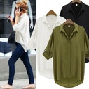 Elegant and loose-fitting long-sleeved shirt, perfect for a comfortable and stylish look