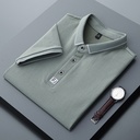 Men's summer blouse with a polo design and short sleeves, featuring an elegant classic collar