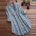 Loose casual floral shirt with an elegant stand collar