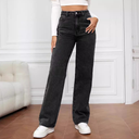 High-waisted straight-leg women's jeans