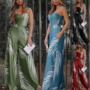 Ladies' casual jumpsuit with an elegant print