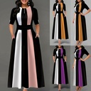 Women's dress with a front zipper and a stylish, modern colorblock design