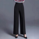 Women's wide-leg pants with a high waist and loose fit in a solid color