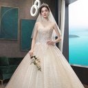 A wedding dress meticulously designed to give you a royal, enchanting touch and a breathtaking appearance