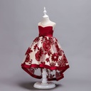 Soft girls' dress made of layered tulle with elegant 3D embroidery for a charming look on special occasions