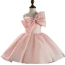 Luxurious pink girls’ dress in European style