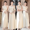 An elegant evening gown in a luxurious champagne hue