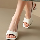 French-inspired mid-heel leather stiletto shoes