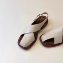 Women’s European‑style sandals featuring hollow‑out details and an elegant buckle strap