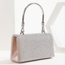 Elegant wrist evening bag adorned with rhinestones, perfect for parties