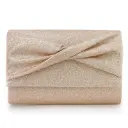 Elegant gold clutch bag with a modern envelope design
