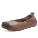 Women’s natural leather flats for perfect all‑day comfort