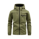 Men's casual hooded jacket – solid color with a practical multi-pocket design