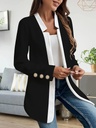 Elegant Women's Jacket with Gold Cuff Button Design