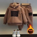 Children's Winter Two-Piece Sports Set – Thick Fleece-Lined Sweatshirt