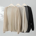 Women's Inverness Coat made of Tencel-Linen Blend with Mesh Sleeves