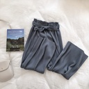 Women's Solid Color Pleated Wide-Leg Casual Straight Cropped Pants