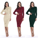 ZAGO Women's Classic Knit Dress – Long Sleeve with Round Neck
