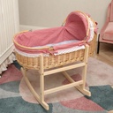 Newborn rattan baby bed with mosquito net