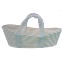 Portable baby basket woven from corn husk with a rustic design