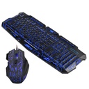 Gaming keyboard and mouse set with cracked-style colorful backlight