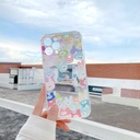 Transparent cute cartoon phone case with a smiling face design — compatible with iPhone models