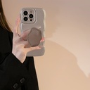 Stylish Niche Phone Case with Electroplated Silver Bracelet Stand