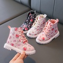 Cute Strawberry-Themed Girls’ Martin Boots