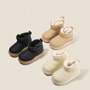 Winter cotton boots for girls with fleece lining — warm and soft-soled