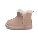 New genuine leather winter snow boots for kids with warm wool lining