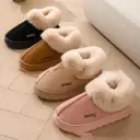 Soft women's shoes lined with faux fur and featuring a thick, non-slip sole