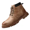 Men’s genuine leather boots with a casual mid-cut design, non-slip and durable