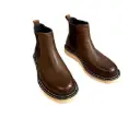 Men’s high-top leather boots with an elevated platform sole