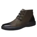 Men’s high-top casual genuine leather boots with a British design