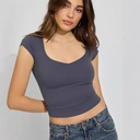 Women’s Summer Slim-Fit Heart-Neck Top